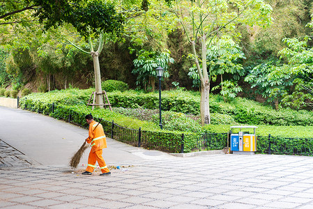 公园清洁工清洁工人背景