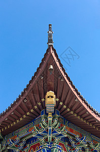 蓝照相机元素古楼屋檐古风建筑中式复古元素背景