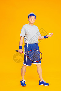 老人运动网球背景图片