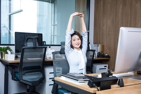 女性办公运动女性办公室锻炼背景