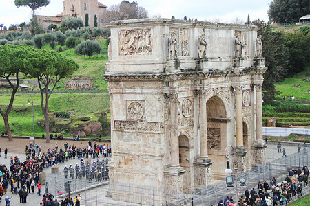 罗马君士坦丁凯旋门建筑背景高清图片素材