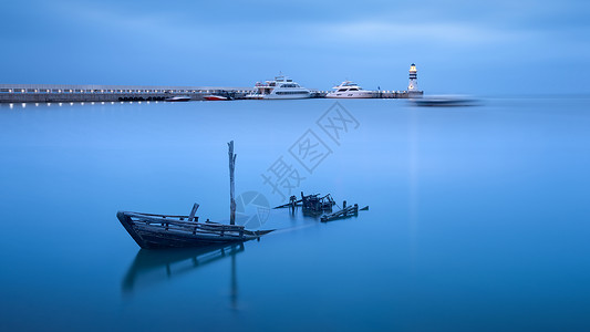 大连船厂海岸风光背景