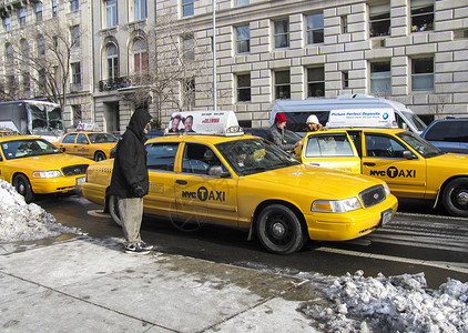 纽约街头的出租车背景