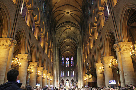 巴黎圣母院哥特式高清图片素材