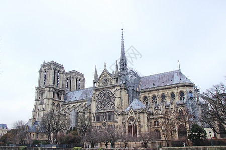法国哥特式建筑法国巴黎圣母院背景