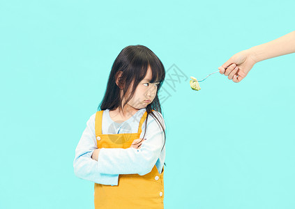挑食偏食小女孩厌食背景