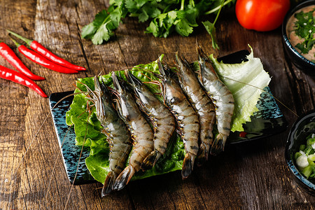 虾海鲜火锅涮菜高清图片