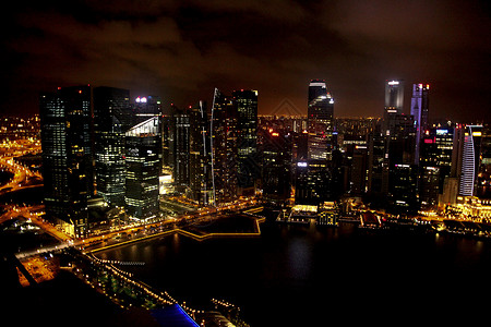 金沙酒店空中花园俯瞰新加坡城市夜景图片