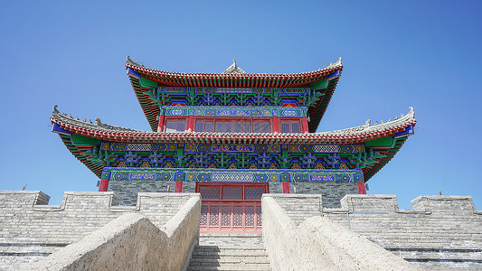 锡伯民族博物院新疆锡伯古城墙背景