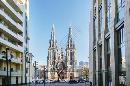 乌克兰基辅网红教堂背景图片