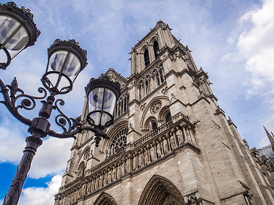 巴黎圣母院外景建筑高清图片素材