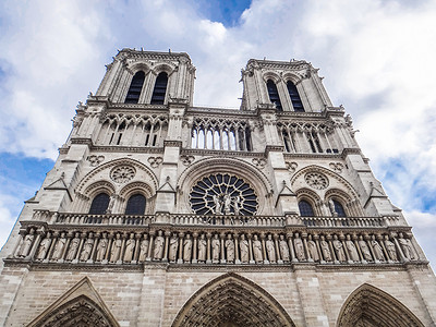 巴黎圣母院外景建筑高清图片素材