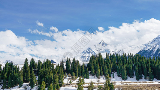 新疆伊犁乔尔玛雪山风光背景图片