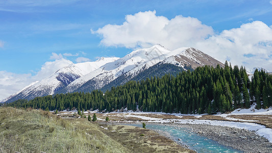 艾尔·乔罗新疆伊犁乔尔玛雪山风光背景