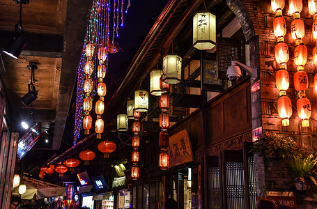 成都街景夜景背景