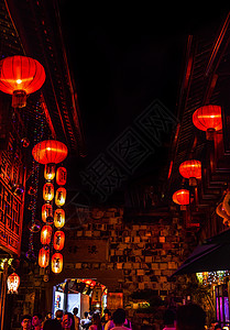 锦里灯笼成都锦里夜景背景