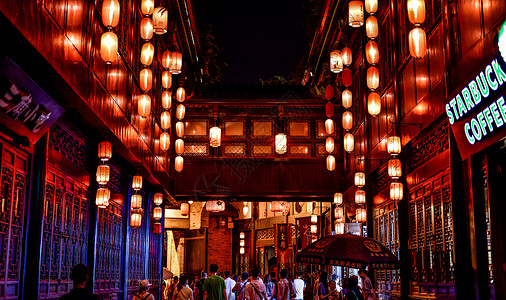 成都锦里夜景高清图片