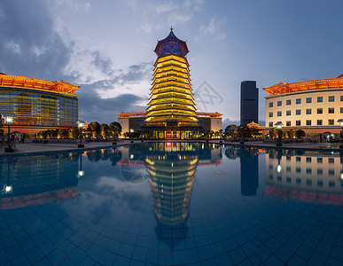 博物馆夜景桂林一院两馆背景