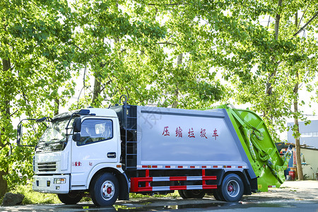 压缩垃圾车道路清洁车未压缩高清图片