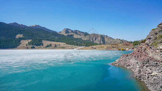 新疆天山天池背景图片