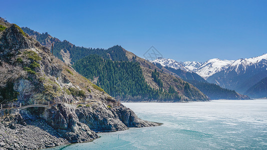 天山天池景区新疆天山天池背景