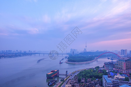 武汉长江与汉江交汇处龙王庙江景背景图片