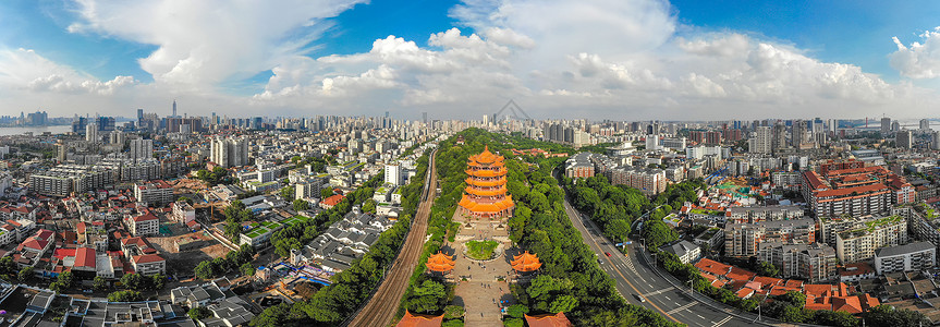 黄鹤楼景区古建筑群全景长片5A景点高清图片素材