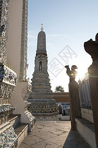 曼谷黎明寺郑王庙建筑特写背景