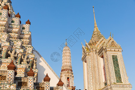 曼谷黎明寺泰国郑王庙建筑一隅背景