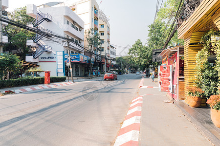 泰国清迈城市街道背景图片