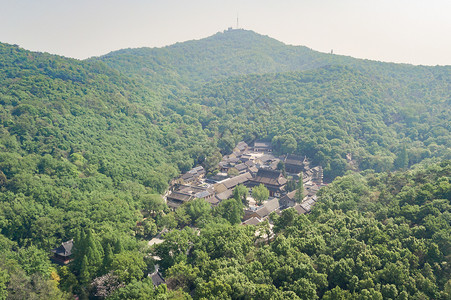 栖霞山风景区航拍4A景区高清图片素材