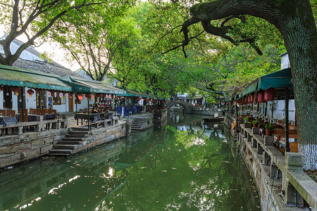 江苏著名旅游景点同里古镇5A景点高清图片素材