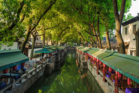 江苏著名旅游景点同里古镇历史高清图片素材
