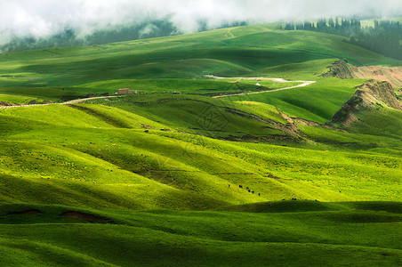 结对帮扶新疆天山草场风光背景