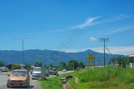 马来西亚沙巴州乡村街头风景背景图片