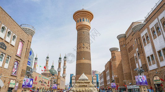 乌鲁木齐地图新疆国际大巴扎背景