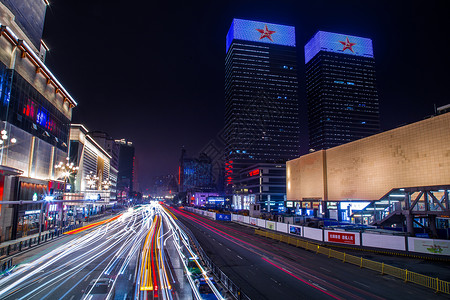 南昌八一路夜景英雄城高清图片素材