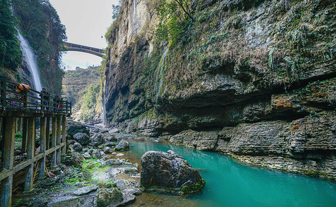 恩施旅游恩施大峡谷云龙地缝背景