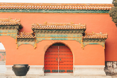 故宫红色城墙北京故宫博物馆大红宫门背景