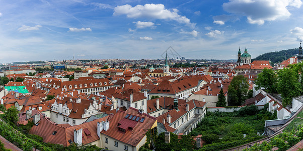 俯瞰捷克布拉格城市全景图图片