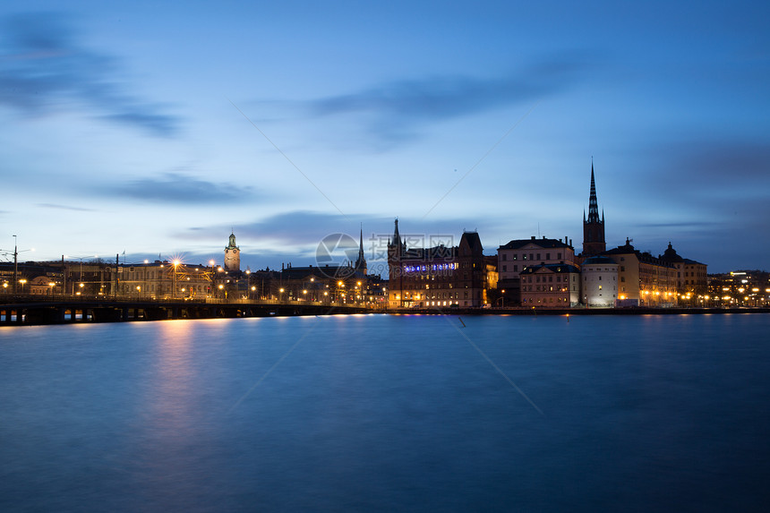 斯德哥尔摩老城夜景图片