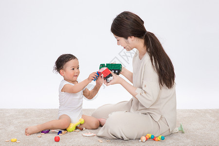 幸福母子婴儿成长呵护背景