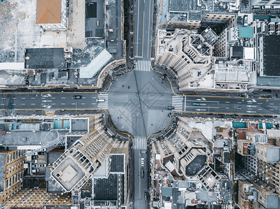 道路俯视航拍上海街景背景