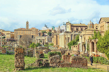 意大利古罗马遗址建筑群图片