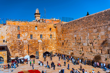 耶路撒冷哭墙广场高清图片