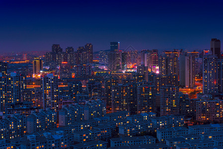 大连城市夜景楼盘高清图片素材