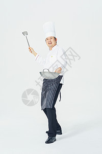 男厨师炒菜背景图片