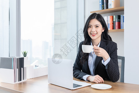 喝咖啡的女人商务女性喝咖啡背景