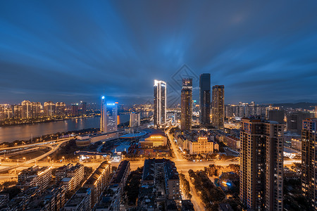 夜景建筑群写字楼高清图片素材