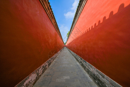 天坛祈年殿外后院红墙古典建筑高清图片素材